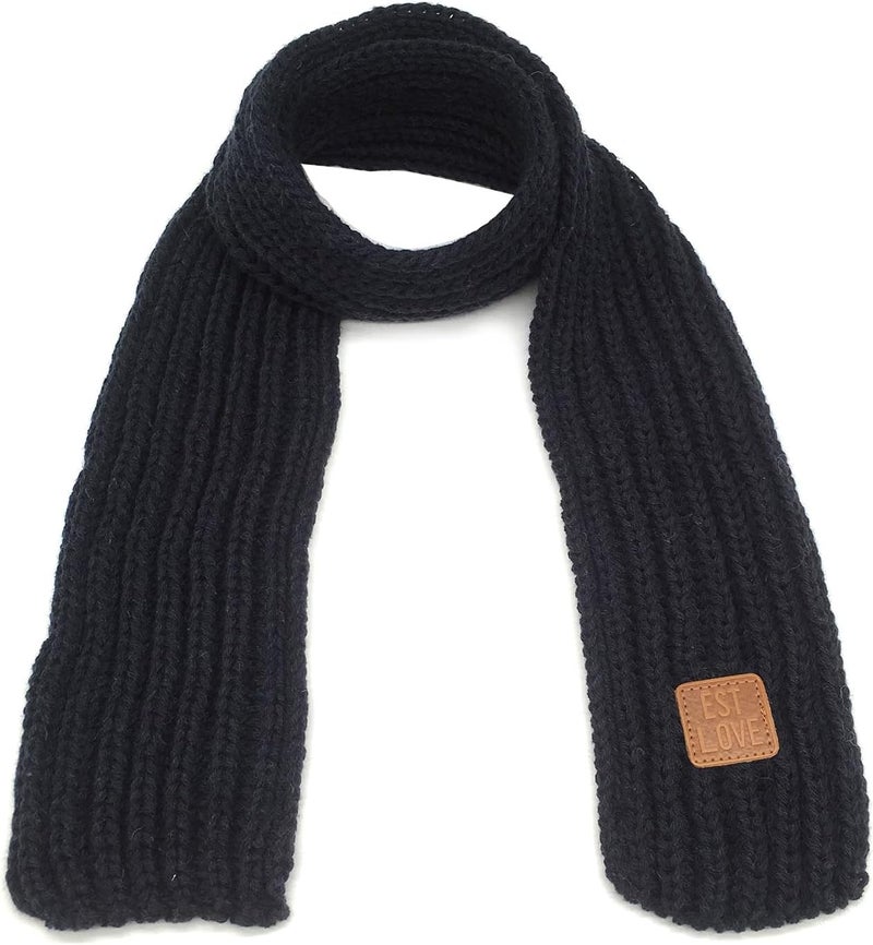 BEARUN Kids Knit Scarf Winter Fashion Solid Color Toddler Baby Scarves Wrap Neck Warmer - Image 2